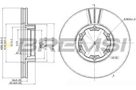 BREMSI CD7016V - B. DISC FRONT DIA.263 VENT. NISSAN TRADE