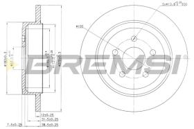 BREMSI CD7026S - B. DISC REAR DIA.270 SOLID CHRYSLER NEON