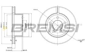 BREMSI CD7027V - B. DISC FRONT DIA.280 VENT. JEEP CHEROKE