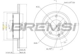 BREMSI CD7034S - B. DISC FRONT DIA.260 SOLID MERCED CL A