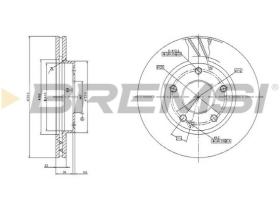 BREMSI CD7035V - B. DISC FRONT DIA.260 VENT. MERCED CL A