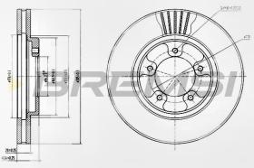 BREMSI CD7039V - B. DISC FRONT DIA.285 VENT. TOYOTA HIACE