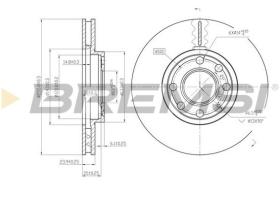 BREMSI CD7041V - B. DISC FRONT DIA.255 5 VENT. OPEL ASTRA