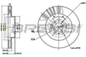 BREMSI CD7055V - B. DISC FRONT DIA.277 VENT. LEXUS ES