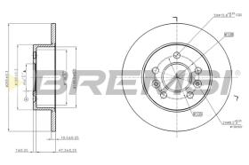 BREMSI CD7056S - B. DISC REAR DIA.265 SOLID RENAULT ESPAC