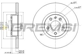 BREMSI CD7057S - B. DISC FRONT DIA.281 SOLID ALFA 156