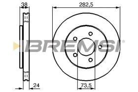 BREMSI CD7059V - B. DISC FRONT DIA.282 VENT. CHRYSLER VOY