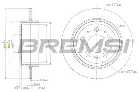 BREMSI CD7060S - B. DISC REAR DIA.265 SOLID VOLVO V90