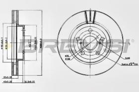 BREMSI CD7064V - B. DISC FRONT DIA.260 VENT. TOYOTA AVENS