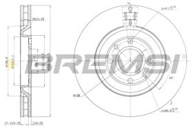 BREMSI CD7065V - B. DISC FRONT DIA.305 VENT. PEUGEOT 406