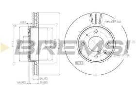 BREMSI CD7068V - B. DISC FRONT DIA.281 VENT. VOLVO S40