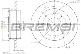 BREMSI CD7077S - B. DISC FRONT DIA.230 SOLID HYUNDAI ATOS