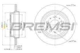 BREMSI CD7079S - B. DISC REAR DIA.288 SOLID VOLVO S80