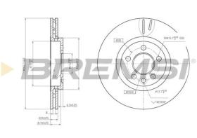 BREMSI CD7080V - B. DISC FRONT DIA.284 VENT. ROVER 75