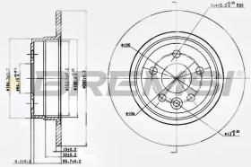 BREMSI CD7081S - B. DISC REAR DIA.280 SOLID ROVER 75