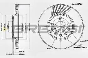 BREMSI CD7082V - B. DISC REAR DIA.288 VENT. OPEL VECTRA