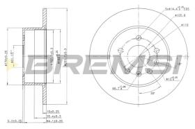 BREMSI CD7083S - B. DISC REAR DIA.286 SOLID SAAB 9-5