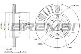 BREMSI CD7094V - B. DISC FRONT DIA.238 VENT. TOYOTA PASEO