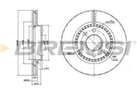 BREMSI CD7096V - B. DISC FRONT DIA.259 VENT. DACIA SANDER