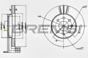 BREMSI CD7097V - B. DISC FRONT DIA.256 VENT. DAEWOO NUBIR