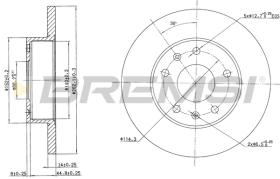 BREMSI CD7100S - B. DISC FRONT DIA.262 SOLID LAND ROVER F