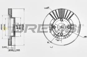 BREMSI CD7105V - B. DISC FRONT DIA.257 VENT. MAZDA 323