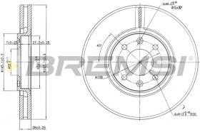 BREMSI CD7106V - B. DISC FRONT DIA.288 VENT. CITROEN C5