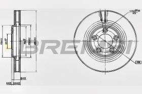 BREMSI CD7107V - B. DISC FRONT DIA.300 VENT. JAGUAR S TYP