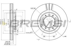 BREMSI CD7109V - B. DISC FRONT DIA.276 VENT. MITSUB PAJER