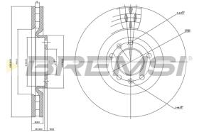 BREMSI CD7114V - B. DISC FRONT DIA.309 VENT. PEUGEOT 607