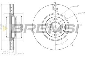 BREMSI CD7122V - B. DISC REAR DIA.281 VENT. LANCIA DELTA