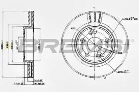 BREMSI CD7123V - B. DISC FRONT DIA.280 VENT. RENAULT ESPA