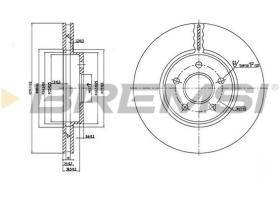 BREMSI CD7125V - B. DISC FRONT DIA.300 VENT. FORD MONDEO