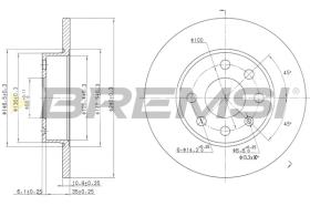 BREMSI CD7129S - B. DISC FRONT DIA.240 SOLID OPEL CORSA