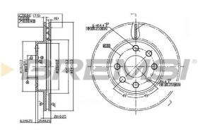 BREMSI CD7130V - B. DISC FRONT DIA.240 VENT. OPEL CORSA