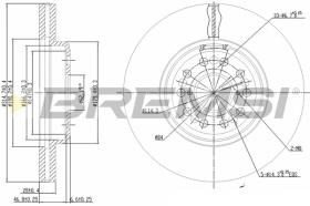 BREMSI CD7133V - B. DISC FRONT DIA.315 VENT. LEXUS LS