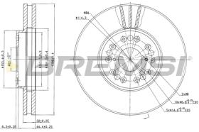 BREMSI CD7134V - B. DISC FRONT DIA.296 VENT. LEXUS GS