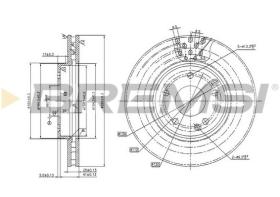 BREMSI CD7135V - B. DISC FRONT DIA.288 VENT. MERCED C200