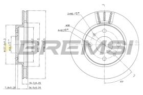 BREMSI CD7142V - B. DISC FRONT DIA.239 VENT. CITROEN C4