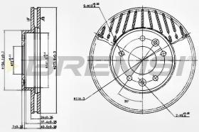 BREMSI CD7146V - B. DISC FRONT DIA.274 VENT. KIA CARNIVAL