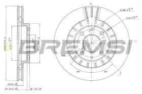 BREMSI CD7147V - B. DISC FRONT DIA.260 VENT. LADA 110