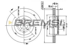 BREMSI CD7149V - B. DISC FRONT DIA.255 VENT. TOYOTA YARIS