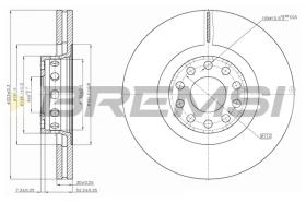 BREMSI CD7150V - B. DISC FRONT DIA.323 VENT. AUDI A6