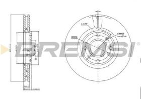 BREMSI CD7152V - B. DISC FRONT DIA.283 VENT. CITROEN BERL