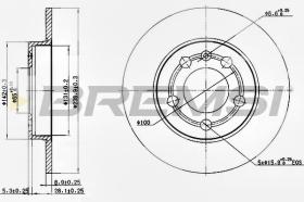 BREMSI CD7155S - B. DISC REAR DIA.239 SOLID AUDI A3