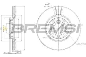 BREMSI CD7156V - B. DISC FRONT DIA.312 VENT. AUDI A4