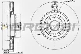 BREMSI CD7162V - B. DISC FRONT DIA.305 VENT. LANCIA THESI