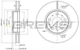 BREMSI CD7163V - B. DISC FRONT DIA.286 VENT. VOLVO S80