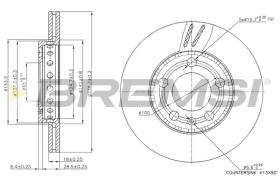 BREMSI CD7164V - B. DISC FRONT DIA.239 VENT. SKODA FABIA