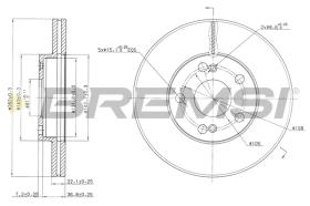 BREMSI CD7167V - B. DISC FRONT DIA.262 VENT. RENAULT LAGU